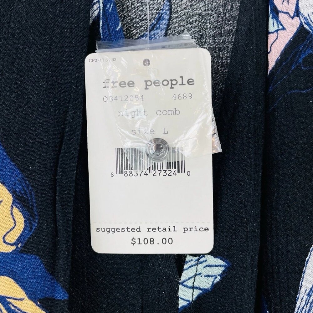 Free People Tree Swing Tunic Womens Size L Night Combo Black Floral Fairy NWT - Picture 4 of 9